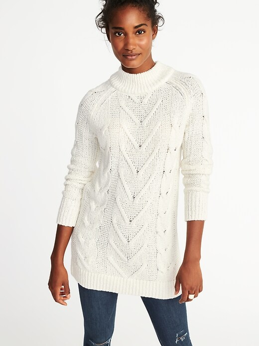 Image number 4 showing, Cable-Knit Tunic Sweater for Women