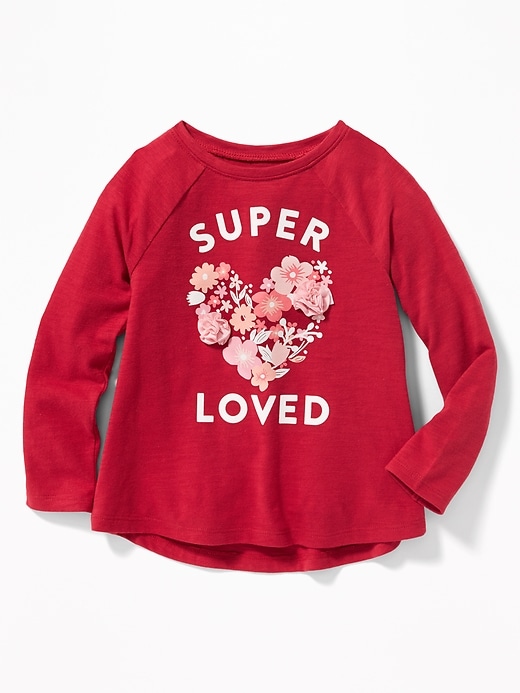View large product image 1 of 1. Graphic Slub-Knit A-Line Tee for Toddler Girls