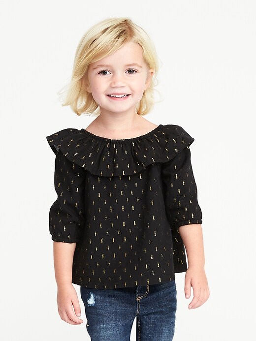 View large product image 1 of 4. Off-the-Shoulder Sparkle Top for Toddler Girls