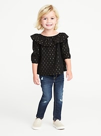 View large product image 3 of 4. Off-the-Shoulder Sparkle Top for Toddler Girls