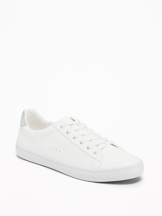 Image number 1 showing, Faux-Leather Classic Sneakers for Women
