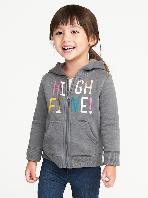 View large product image 1 of 4. Graphic Zip-Front Hoodie for Toddler Girls