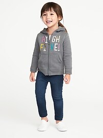 View large product image 3 of 4. Graphic Zip-Front Hoodie for Toddler Girls