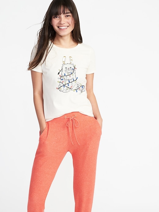 Image number 1 showing, EveryWear Holiday-Graphic Tee for Women