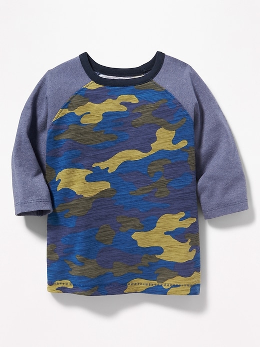 View large product image 1 of 2. Camo Raglan-Sleeve Tee for Toddler Boys