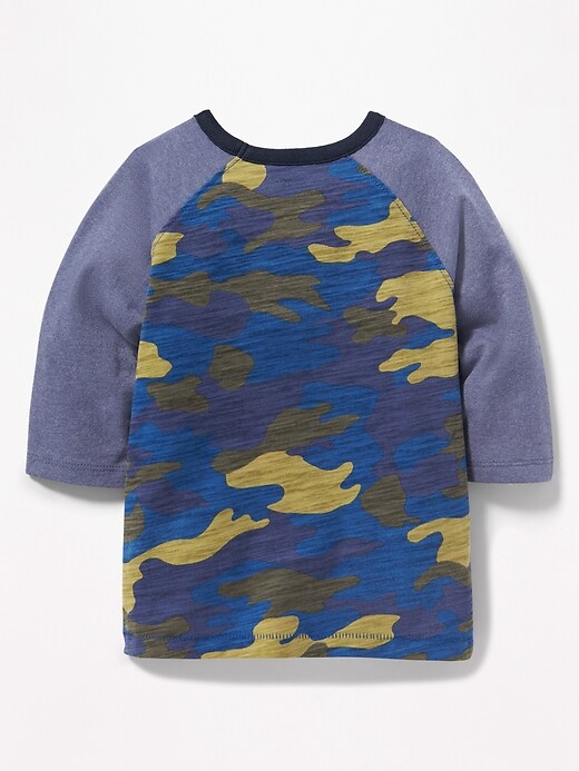 View large product image 2 of 2. Camo Raglan-Sleeve Tee for Toddler Boys