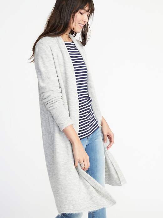 Image number 3 showing, Shawl-Collar Open-Front Cardi for Women