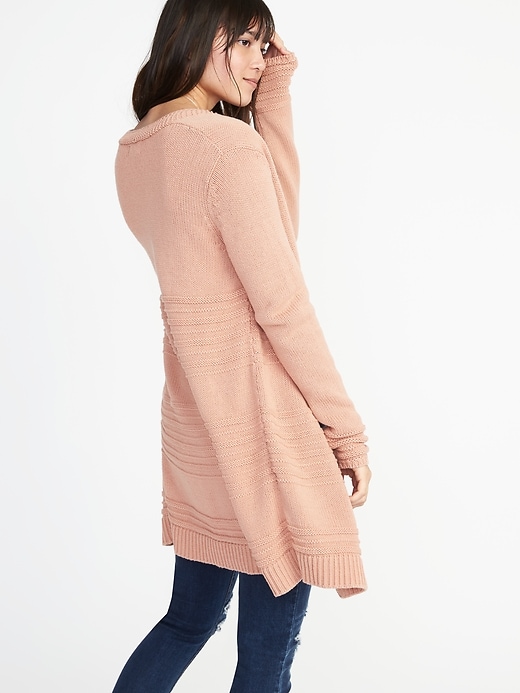 Image number 2 showing, Textured-Knit Open-Front Cardi for Women