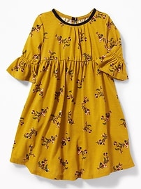 View large product image 3 of 3. Printed Cinched-Waist Midi for Toddler Girls