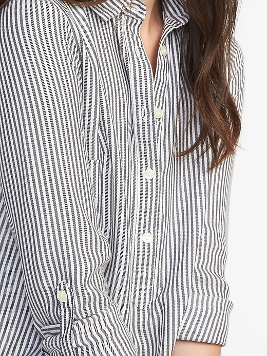 Image number 4 showing, Twill Popover Shirt Dress for Women