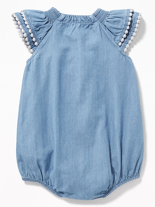 View large product image 2 of 2. Chambray Bubble Romper for Baby
