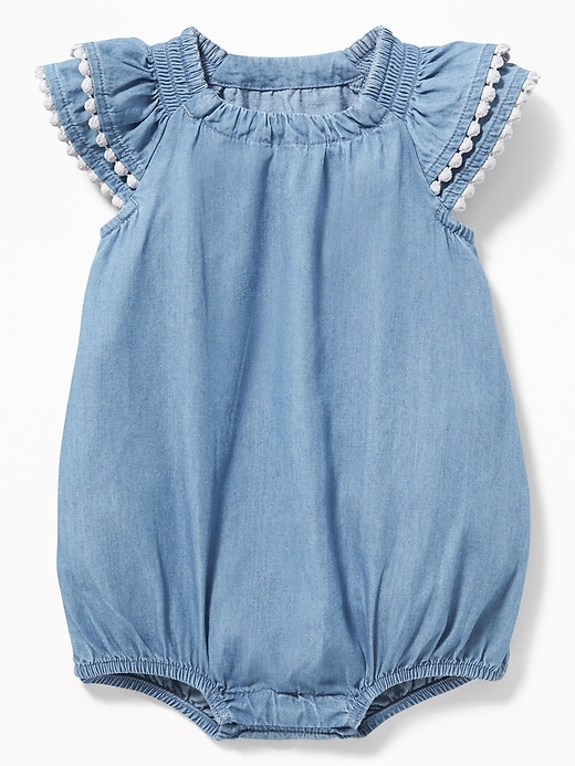 View large product image 1 of 2. Chambray Bubble Romper for Baby