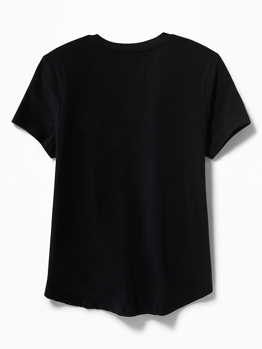 View large product image 2 of 2. Graphic Curved-Hem Tee for Girls
