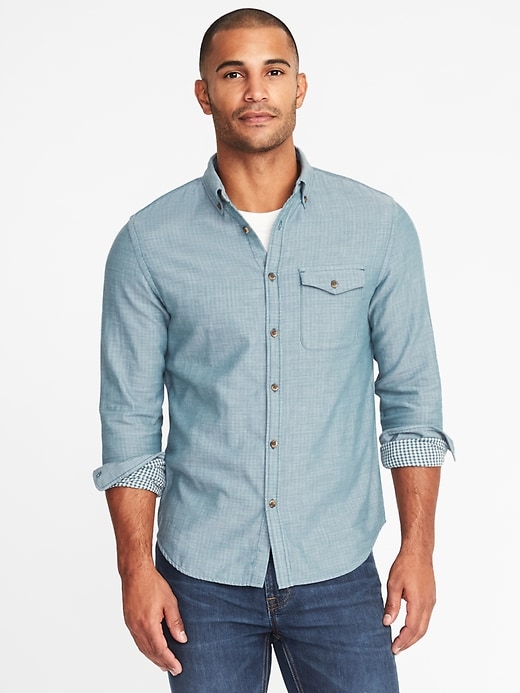 Image number 1 showing, Slim-Fit Double-Weave Shirt