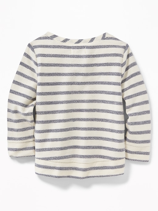 View large product image 2 of 4. "Hello" Reverse-Stripe French-Terry Sweatshirt for Toddler Girls