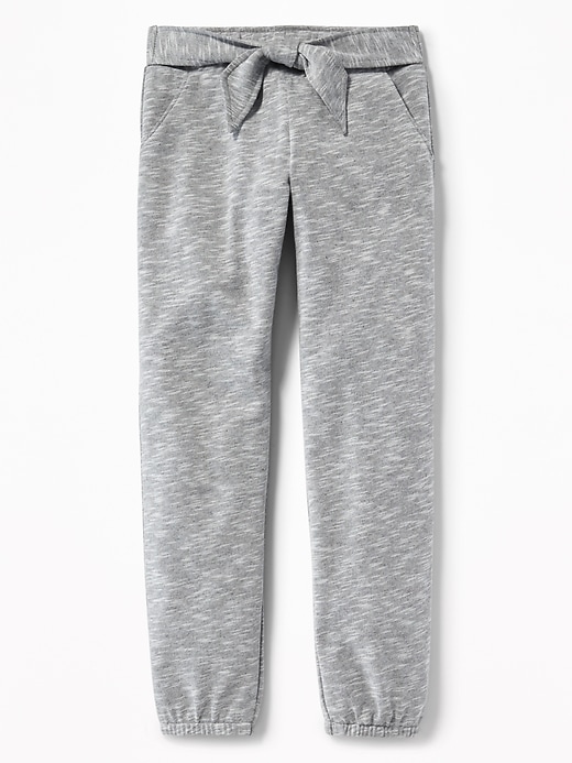 View large product image 1 of 1. Tie-Front Fleece Joggers for Girls