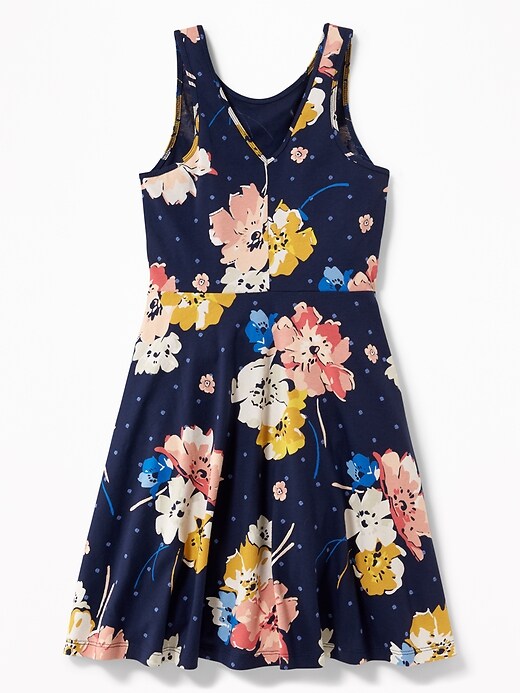 View large product image 2 of 3. Patterned Fit & Flare Jersey Sundress for Girls