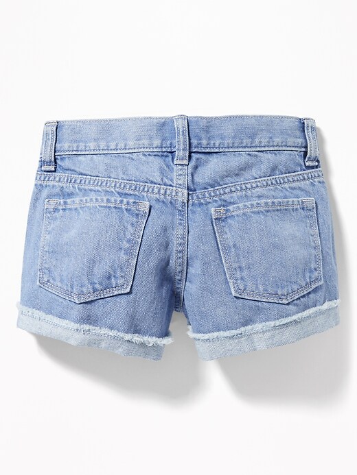 View large product image 2 of 3. Lace-Trim Denim Shorts for Girls