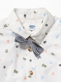 View large product image 5 of 5. Printed Built-In Flex Shirt & Bow-Tie Set for Toddler Boys