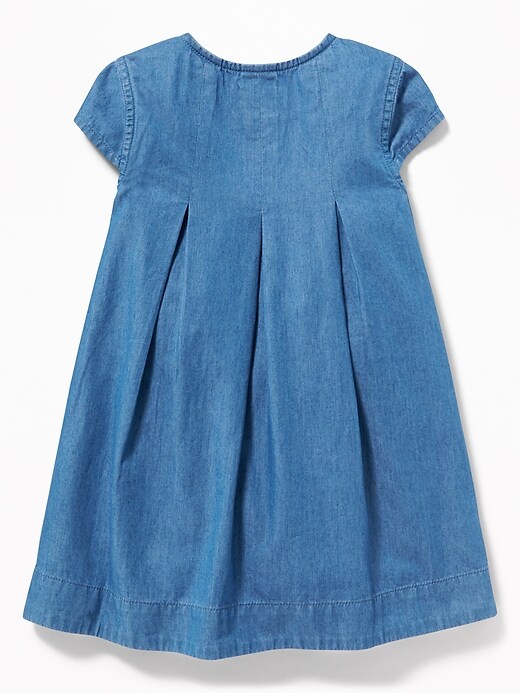 View large product image 2 of 3. Chambray Swing Shirt Dress for Toddler Girls
