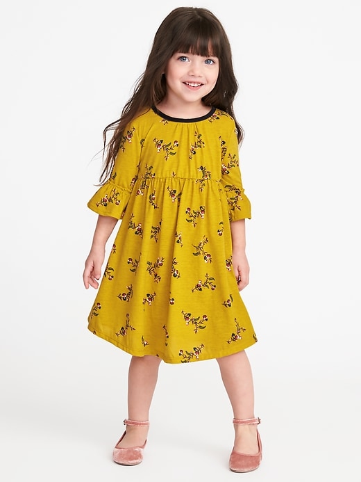 View large product image 1 of 3. Printed Cinched-Waist Midi for Toddler Girls