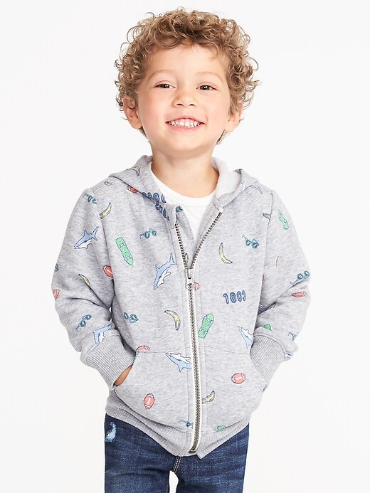 View large product image 1 of 1. Printed Zip-Front Hoodie for Toddler Boys