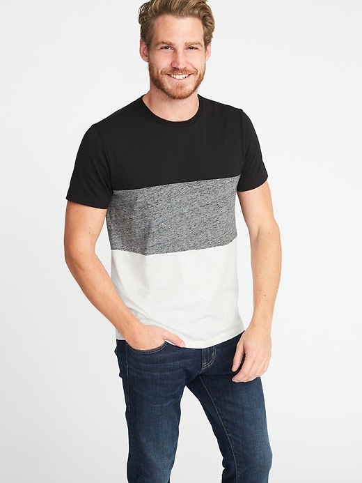 Image number 1 showing, Soft-Washed Color-Block Tee
