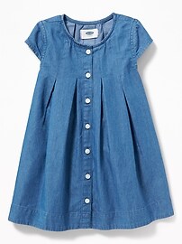 View large product image 3 of 3. Chambray Swing Shirt Dress for Toddler Girls