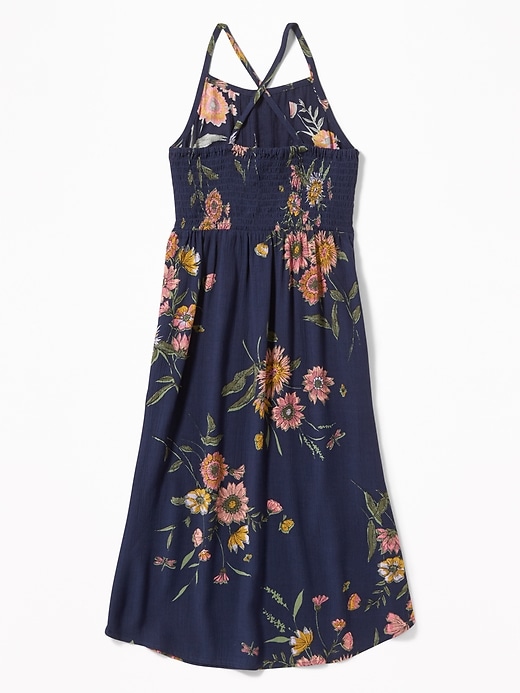 View large product image 2 of 3. Pintucked Floral Crepe Midi for Girls