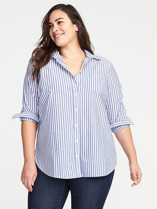 Image number 1 showing, Classic Plus-Size Striped Tunic