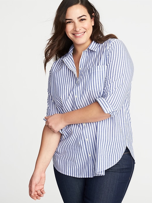 Image number 3 showing, Classic Plus-Size Striped Tunic