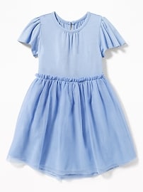 View large product image 3 of 3. Flutter-Sleeve Tutu Dress for Toddler Girls