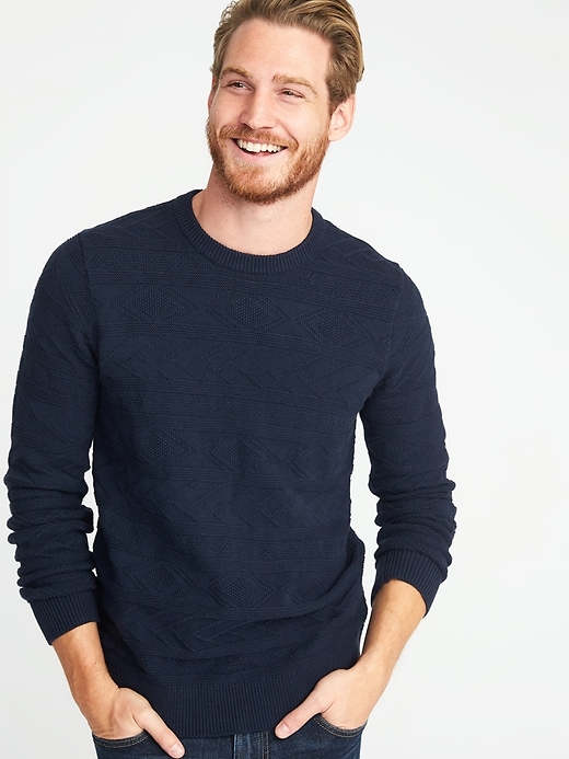Image number 4 showing, Guernsey-Knit Crew-Neck Sweater
