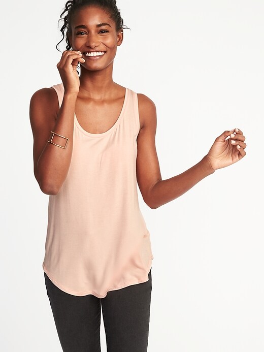 Image number 4 showing, Luxe Curved-Hem Tank for Women
