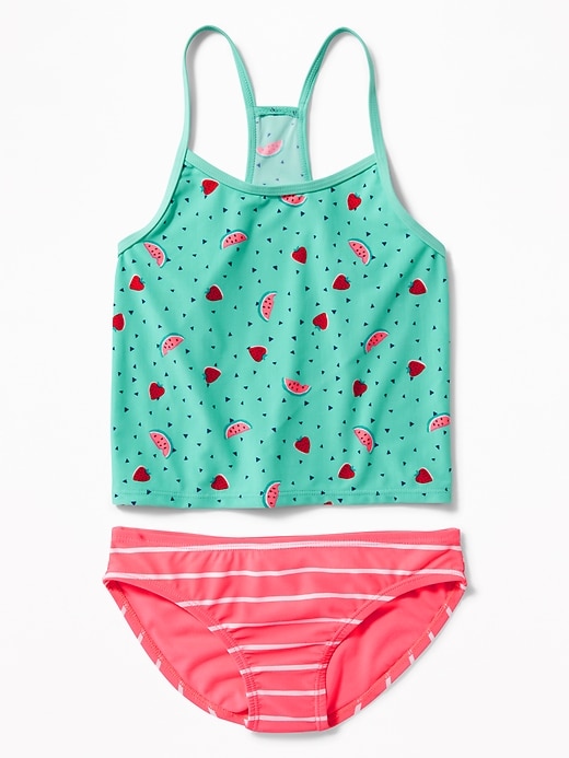 View large product image 1 of 2. Mixed-Print Tankini for Girls
