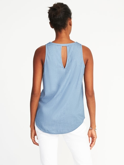 Image number 2 showing, Relaxed Cutout-Back V-Neck Top for Women