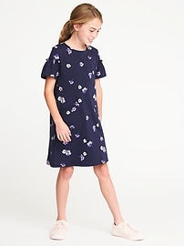View large product image 3 of 3. Patterned Pocket Tee Dress for Girls