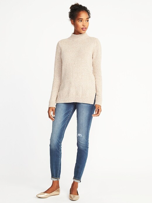 Image number 3 showing, Marled Mock-Neck Sweater for Women