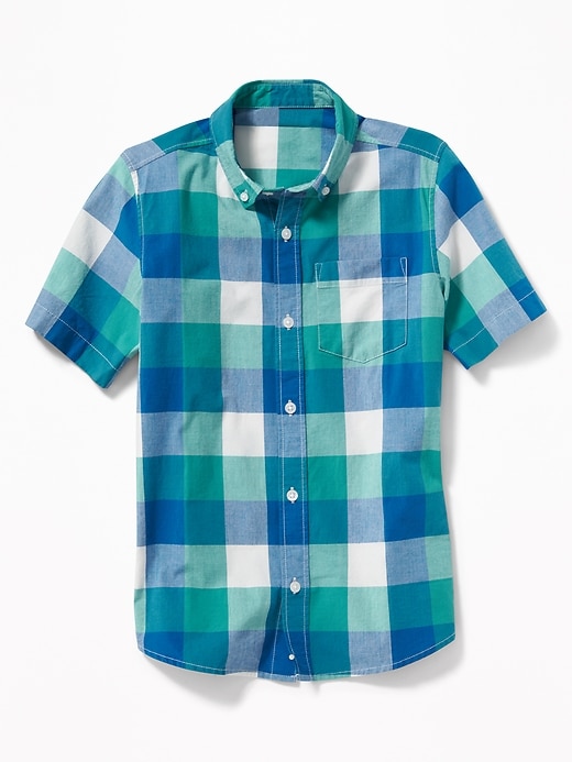 View large product image 1 of 3. Classic Built-In Flex Plaid Shirt For Boys
