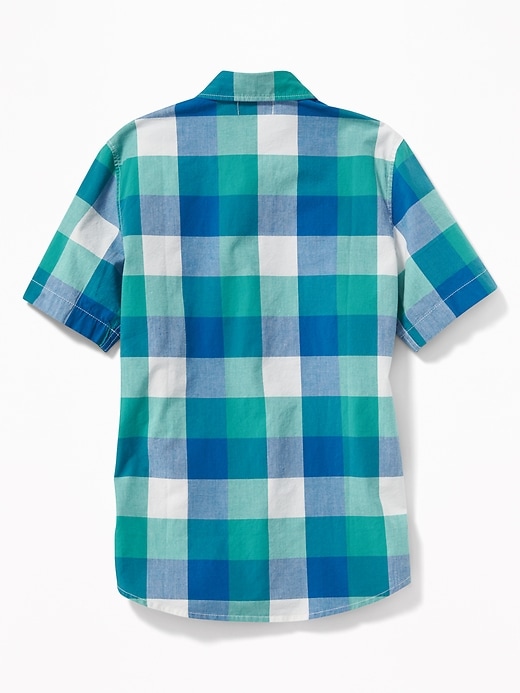 View large product image 2 of 3. Classic Built-In Flex Plaid Shirt For Boys