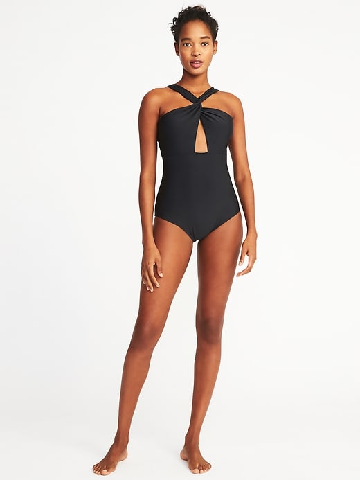 Image number 3 showing, Twist-Strap Cutout Swimsuit for Women