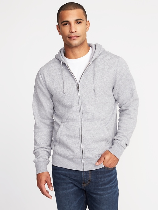 Image number 1 showing, Heathered Zip-Front Hoodie for Men