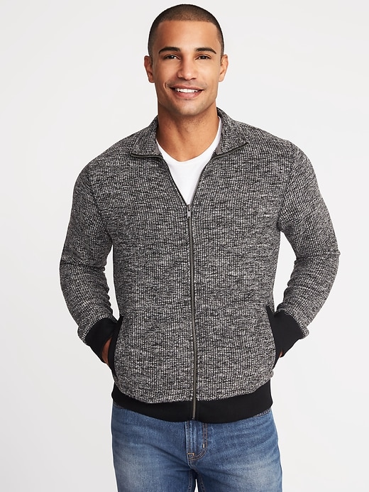 View large product image 1 of 1. Mock-Neck Full-Zip Sweater