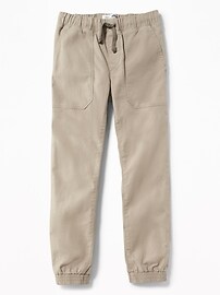 View large product image 3 of 3. Elastic-Waist Canvas Joggers For Boys