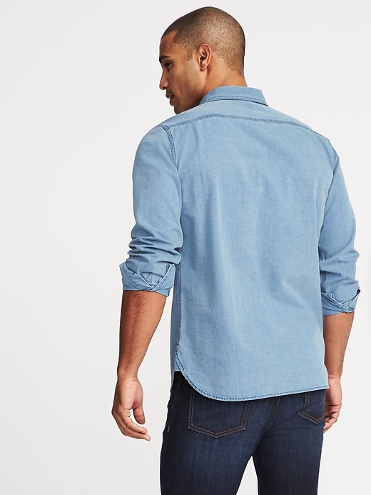 Image number 2 showing, Regular-Fit Double-Pocket Denim Shirt