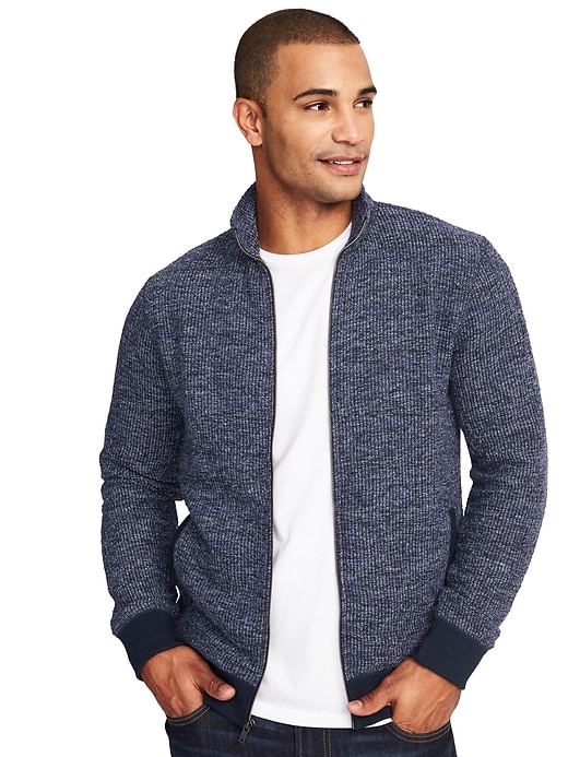 Image number 1 showing, Mock-Neck Full-Zip Sweater