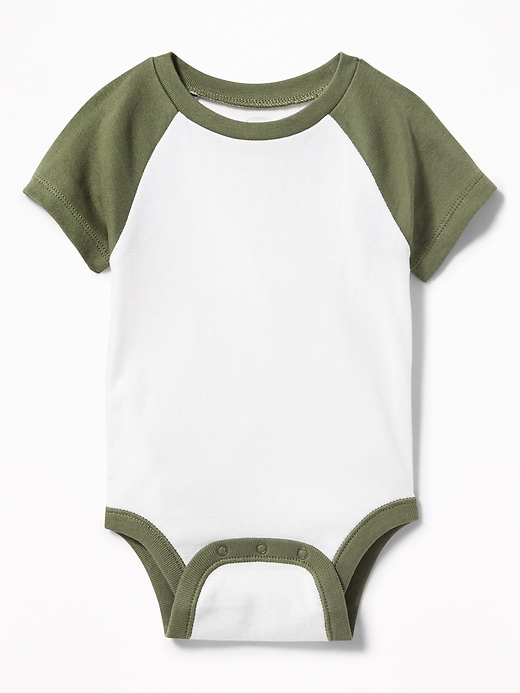 View large product image 1 of 1. Color-Block Raglan Bodysuit for Baby