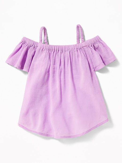 View large product image 2 of 4. Off-the-Shoulder Crinkle-Gauze Top for Toddler Girls
