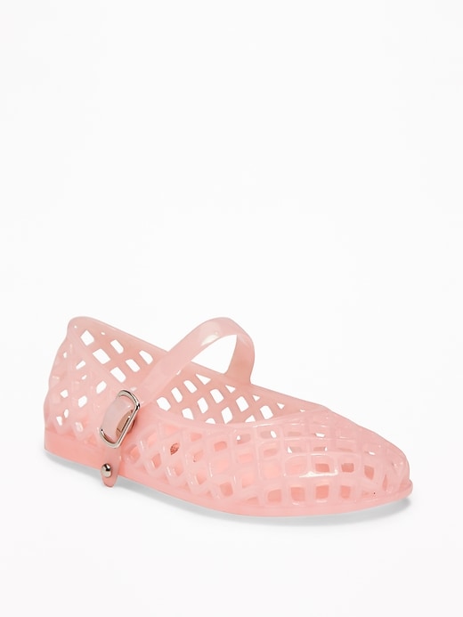 View large product image 1 of 1. Basket-Weave Jelly Sandals For Toddler Girls