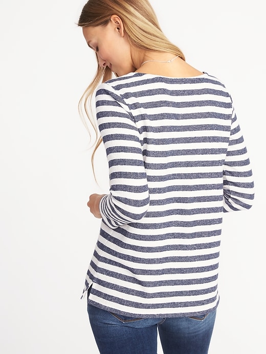 Image number 2 showing, Relaxed Mariner-Stripe French-Terry Top for Women